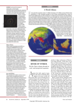Pages du magazine avec l'article «&nbsp;La rivière rouge de Mars coule en Espagne&nbsp;»